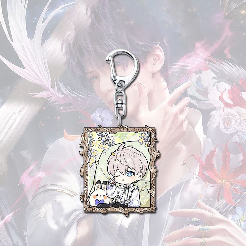 Rafayel Sylus Caleb Love Deepspace Button keychain Merch - 5cm Double-Sided Acrylic Keychain backpack - Zayne, Xavier, Rafayel, Sylus,Caleb