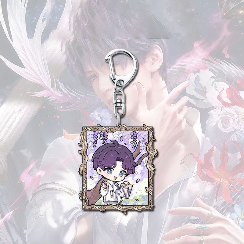 Rafayel Sylus Caleb Love Deepspace Button keychain Merch - 5cm Double-Sided Acrylic Keychain backpack - Zayne, Xavier, Rafayel, Sylus,Caleb