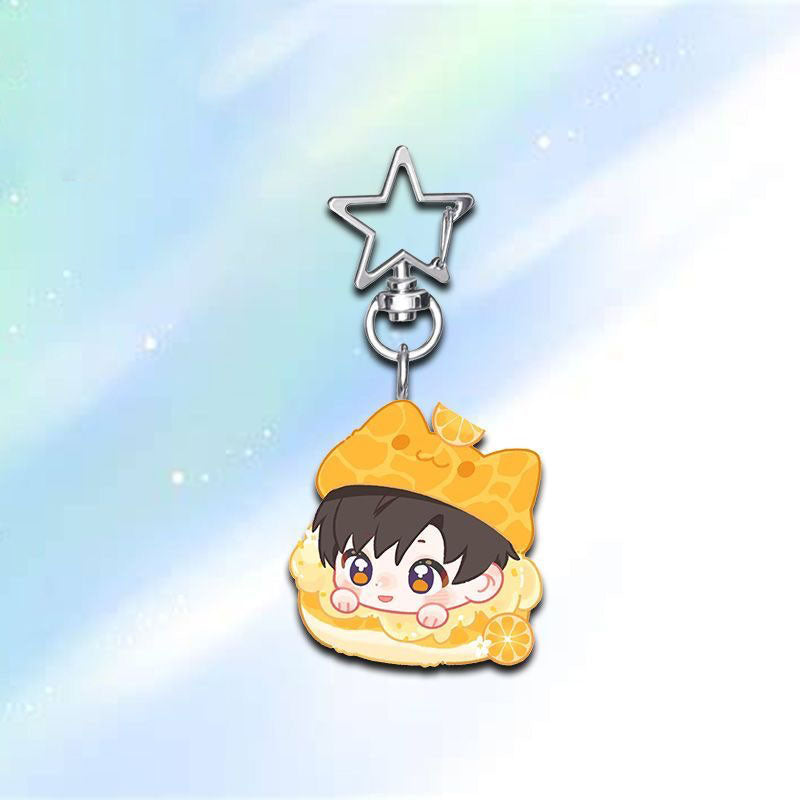 Zayne Caleb Love Deepspace Star-shaped button keychain Merch - 5cm Double-Sided Acrylic Keychain - Zayne, Xavier, Rafayel, Sylus,Caleb