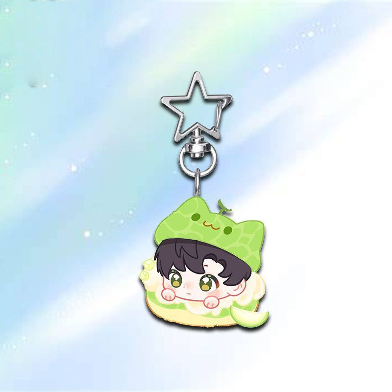 Zayne Caleb Love Deepspace Star-shaped button keychain Merch - 5cm Double-Sided Acrylic Keychain - Zayne, Xavier, Rafayel, Sylus,Caleb