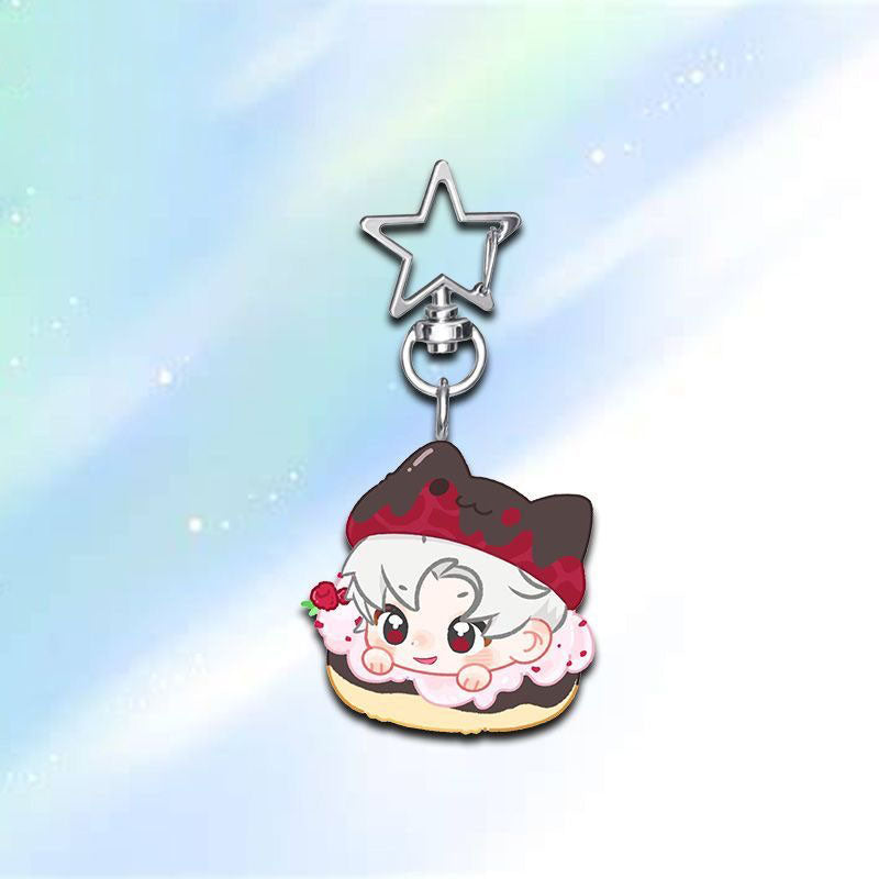 Zayne Caleb Love Deepspace Star-shaped button keychain Merch - 5cm Double-Sided Acrylic Keychain - Zayne, Xavier, Rafayel, Sylus,Caleb