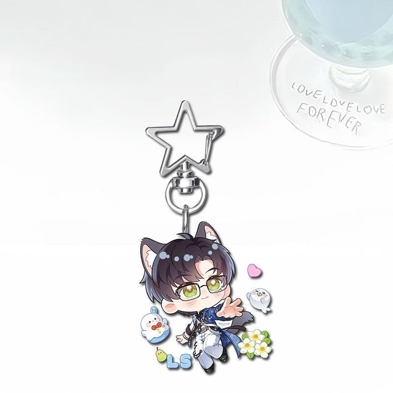 Xavier Caleb Love Deepspace Star-shaped button keychain Merch - 5cm Double-Sided Acrylic Keychain - Zayne, Xavier, Rafayel, Sylus,Caleb