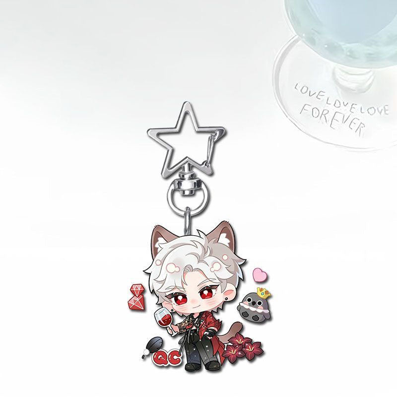 Xavier Caleb Love Deepspace Star-shaped button keychain Merch - 5cm Double-Sided Acrylic Keychain - Zayne, Xavier, Rafayel, Sylus,Caleb