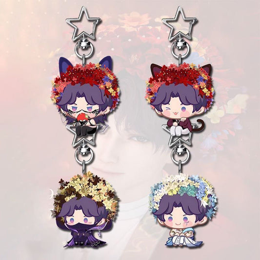 Rafayel Caleb Love Deepspace Star-shaped button keychain Merch - 5cm Double-Sided Acrylic Keychain - Zayne, Xavier, Rafayel, Sylus,Caleb