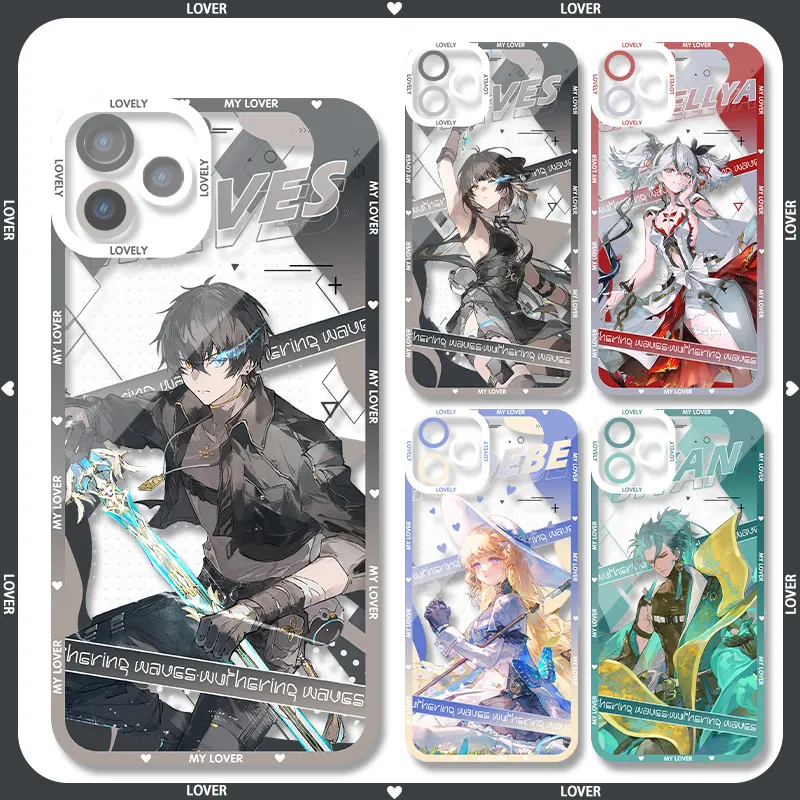 Rover Phrolova Augusta Wuthering WuWa Waves Phone Case  - Transparent Silicone Full Camera Protection All Round Defense Non Slip Cover - Zllada