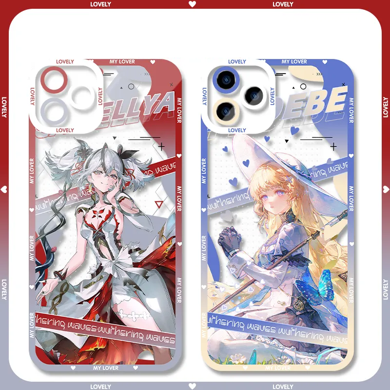 Rover Phrolova Augusta Wuthering WuWa Waves Phone Case  - Transparent Silicone Full Camera Protection All Round Defense Non Slip Cover - Zllada