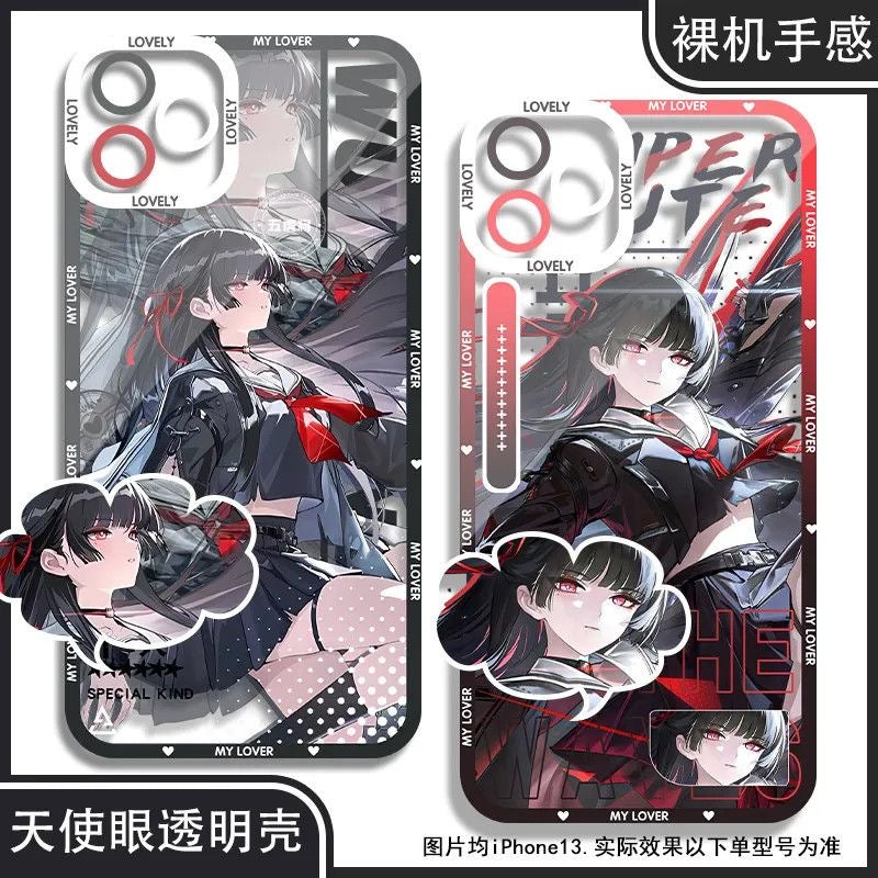 Chisa Wuthering WuWa Waves Phone Case  - Transparent Silicone Full Camera Protection All Round Defense Non Slip Cover - Zllada