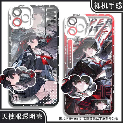 Chisa Wuthering WuWa Waves Phone Case  - Transparent Silicone Full Camera Protection All Round Defense Non Slip Cover - Zllada