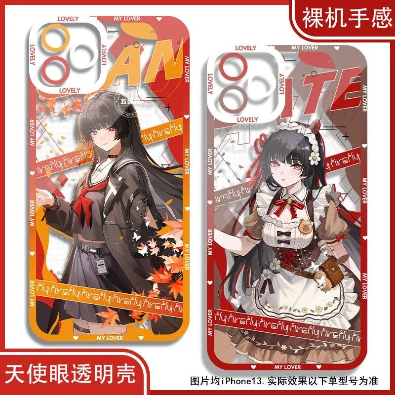 Chisa Wuthering WuWa Waves Phone Case  - Transparent Silicone Full Camera Protection All Round Defense Non Slip Cover - Zllada