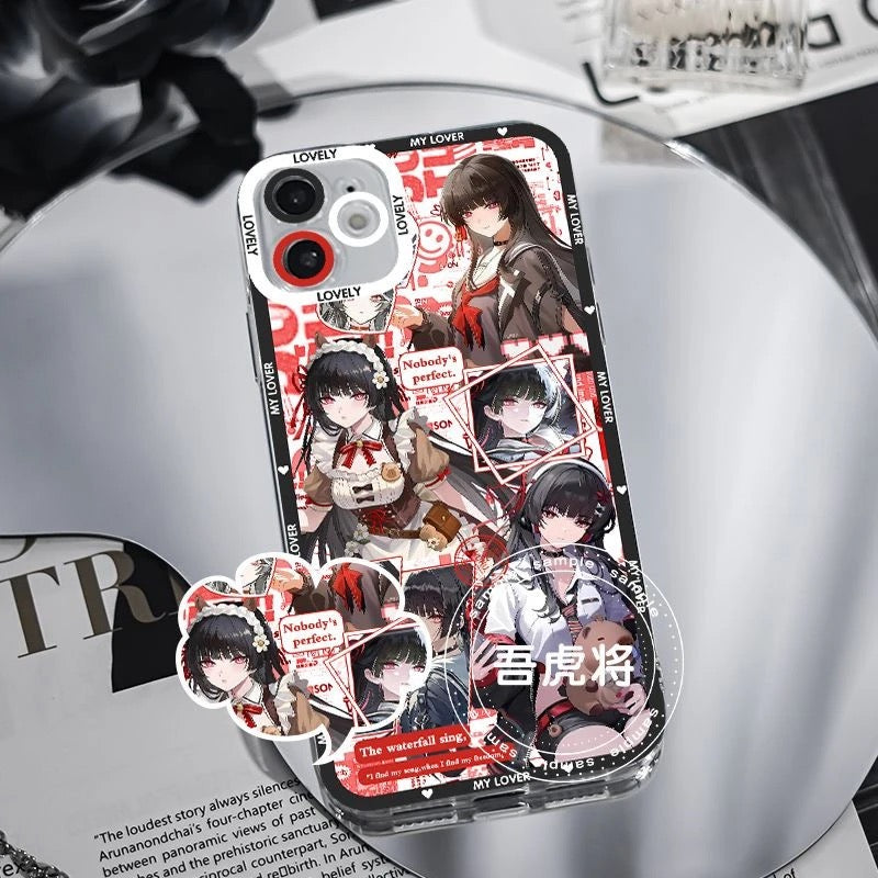 Chisa Wuthering WuWa Waves Phone Case  - Transparent Silicone Full Camera Protection All Round Defense Non Slip Cover - Zllada