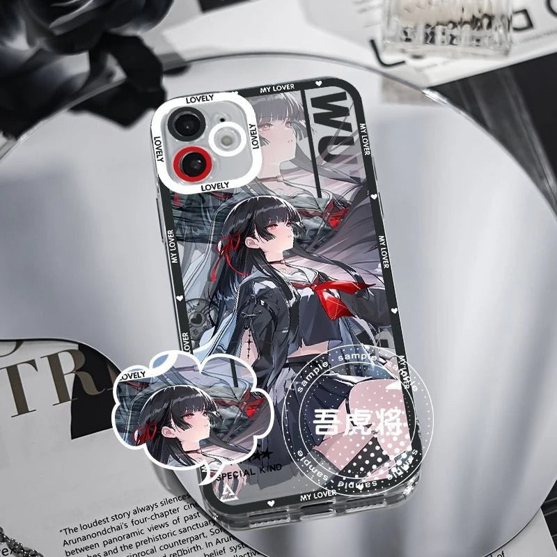 Chisa Wuthering WuWa Waves Phone Case  - Transparent Silicone Full Camera Protection All Round Defense Non Slip Cover - Zllada