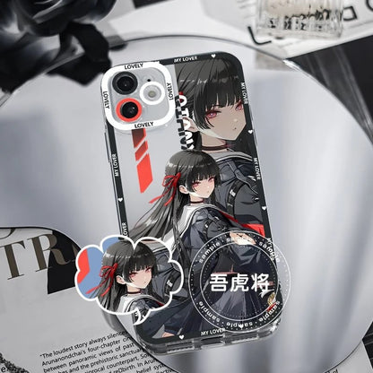 Chisa Wuthering WuWa Waves Phone Case  - Transparent Silicone Full Camera Protection All Round Defense Non Slip Cover - Zllada