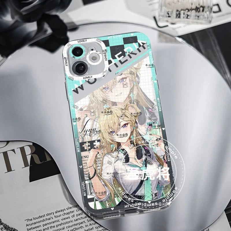 Lynae Wuthering WuWa Waves Phone Case  - Transparent Silicone Full Camera Protection All Round Defense Non Slip Cover - Zllada