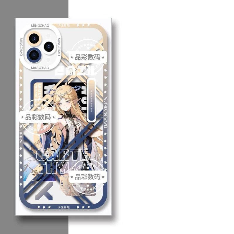 Luno Galbrena Qiuyuan Wuthering WuWa Waves Phone Case  - Transparent Silicone Full Camera Protection All Round Defense Non Slip Cover - Zllada