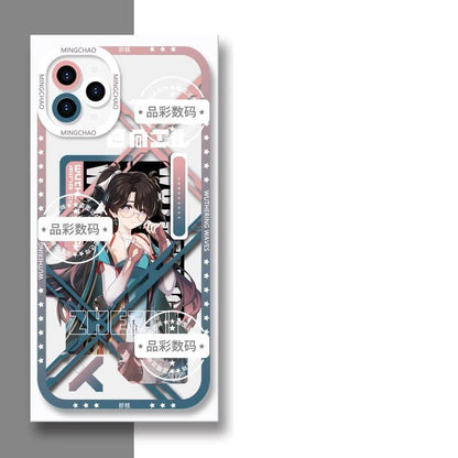 Luno Galbrena Qiuyuan Wuthering WuWa Waves Phone Case  - Transparent Silicone Full Camera Protection All Round Defense Non Slip Cover - Zllada