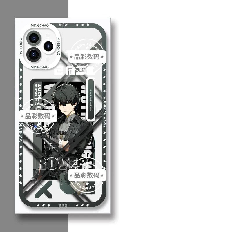 Luno Galbrena Qiuyuan Wuthering WuWa Waves Phone Case  - Transparent Silicone Full Camera Protection All Round Defense Non Slip Cover - Zllada