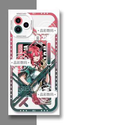 Luno Galbrena Qiuyuan Wuthering WuWa Waves Phone Case  - Transparent Silicone Full Camera Protection All Round Defense Non Slip Cover - Zllada