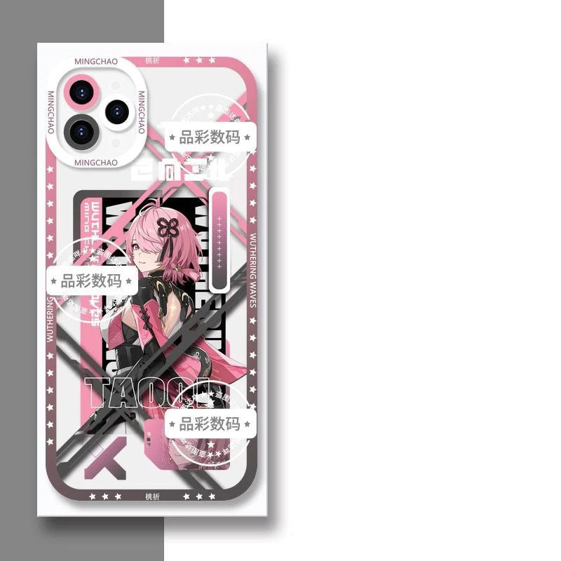 Luno Galbrena Qiuyuan Wuthering WuWa Waves Phone Case  - Transparent Silicone Full Camera Protection All Round Defense Non Slip Cover - Zllada