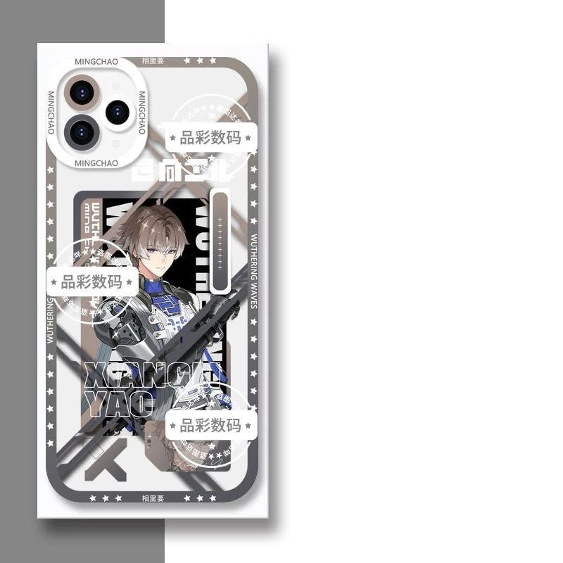 Luno Galbrena Qiuyuan Wuthering WuWa Waves Phone Case  - Transparent Silicone Full Camera Protection All Round Defense Non Slip Cover - Zllada