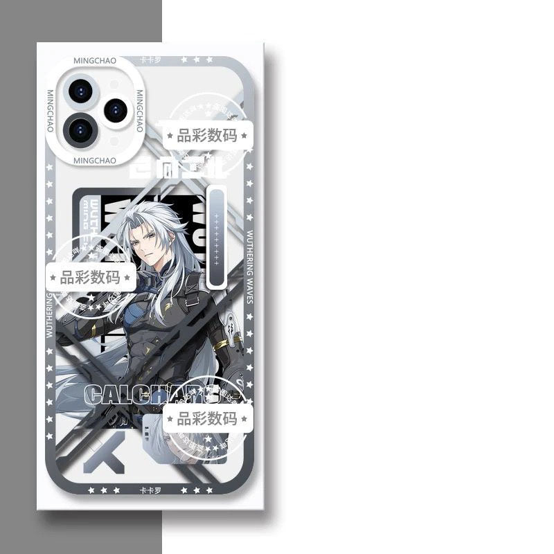 Luno Galbrena Qiuyuan Wuthering WuWa Waves Phone Case  - Transparent Silicone Full Camera Protection All Round Defense Non Slip Cover - Zllada