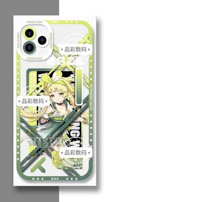 Luno Galbrena Qiuyuan Wuthering WuWa Waves Phone Case  - Transparent Silicone Full Camera Protection All Round Defense Non Slip Cover - Zllada