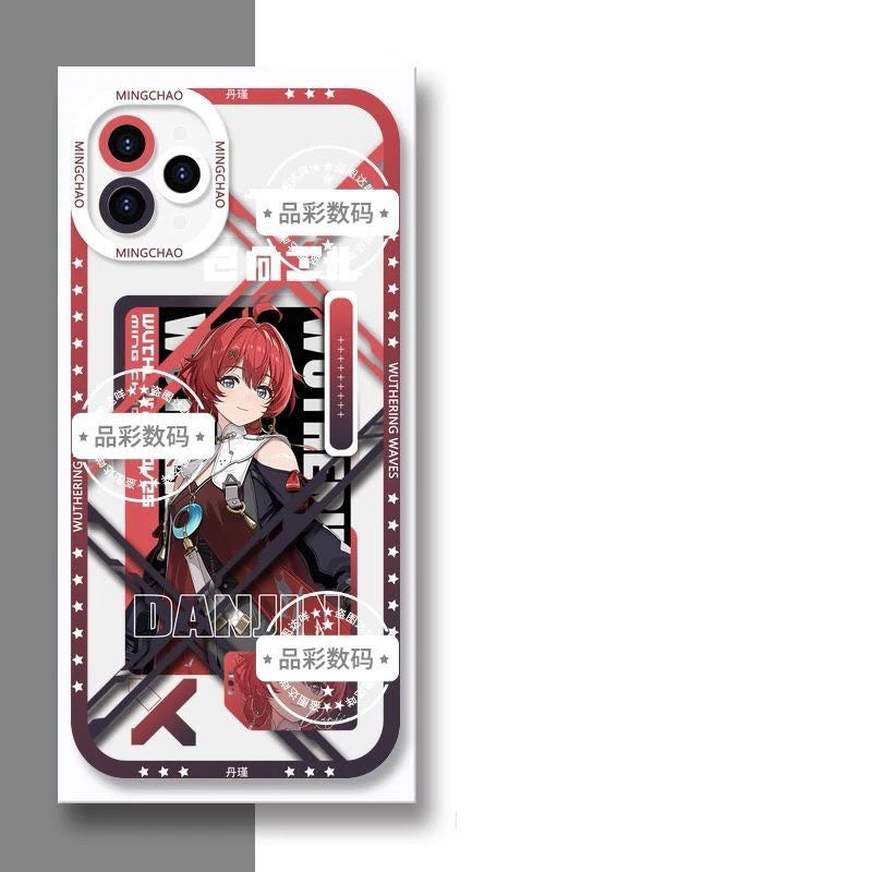 Luno Galbrena Qiuyuan Wuthering WuWa Waves Phone Case  - Transparent Silicone Full Camera Protection All Round Defense Non Slip Cover - Zllada