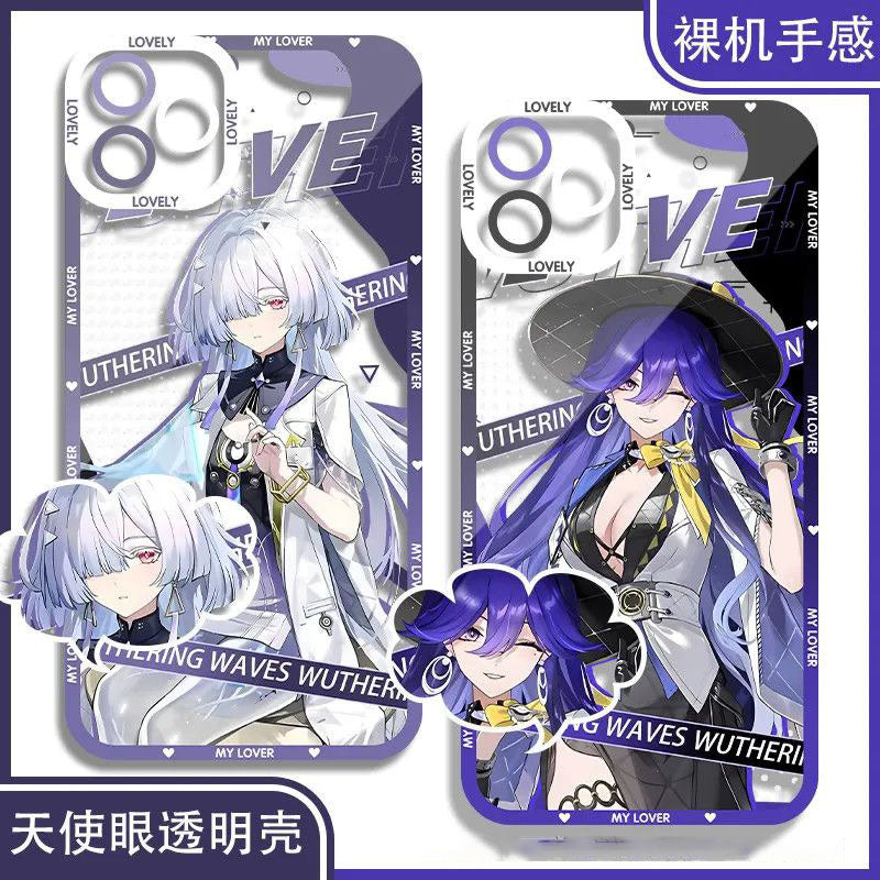 Lynae Monin Wuthering WuWa Waves Phone Case  - Transparent Silicone Full Camera Protection All Round Defense Non Slip Cover - Zllada