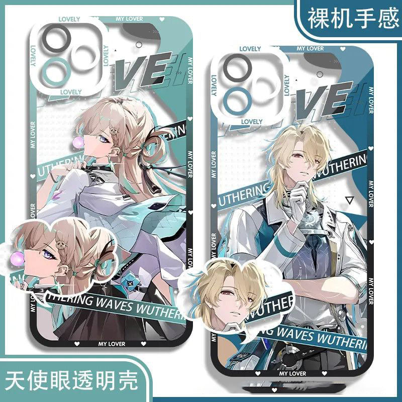 Lynae Monin Wuthering WuWa Waves Phone Case  - Transparent Silicone Full Camera Protection All Round Defense Non Slip Cover - Zllada