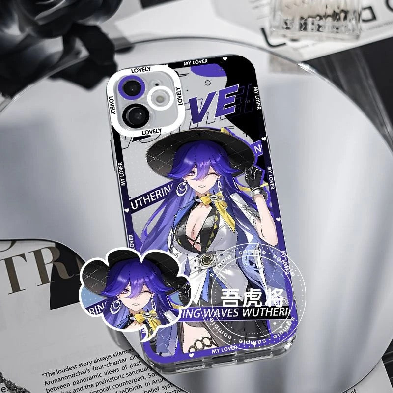 Lynae Monin Wuthering WuWa Waves Phone Case  - Transparent Silicone Full Camera Protection All Round Defense Non Slip Cover - Zllada