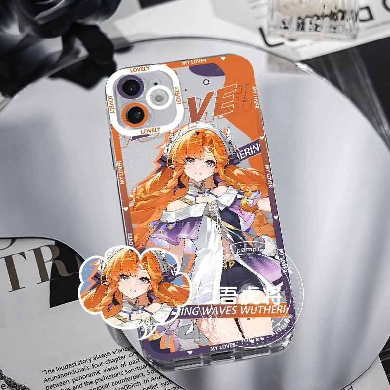 Lynae Monin Wuthering WuWa Waves Phone Case  - Transparent Silicone Full Camera Protection All Round Defense Non Slip Cover - Zllada