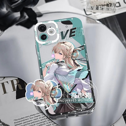 Lynae Monin Wuthering WuWa Waves Phone Case  - Transparent Silicone Full Camera Protection All Round Defense Non Slip Cover - Zllada
