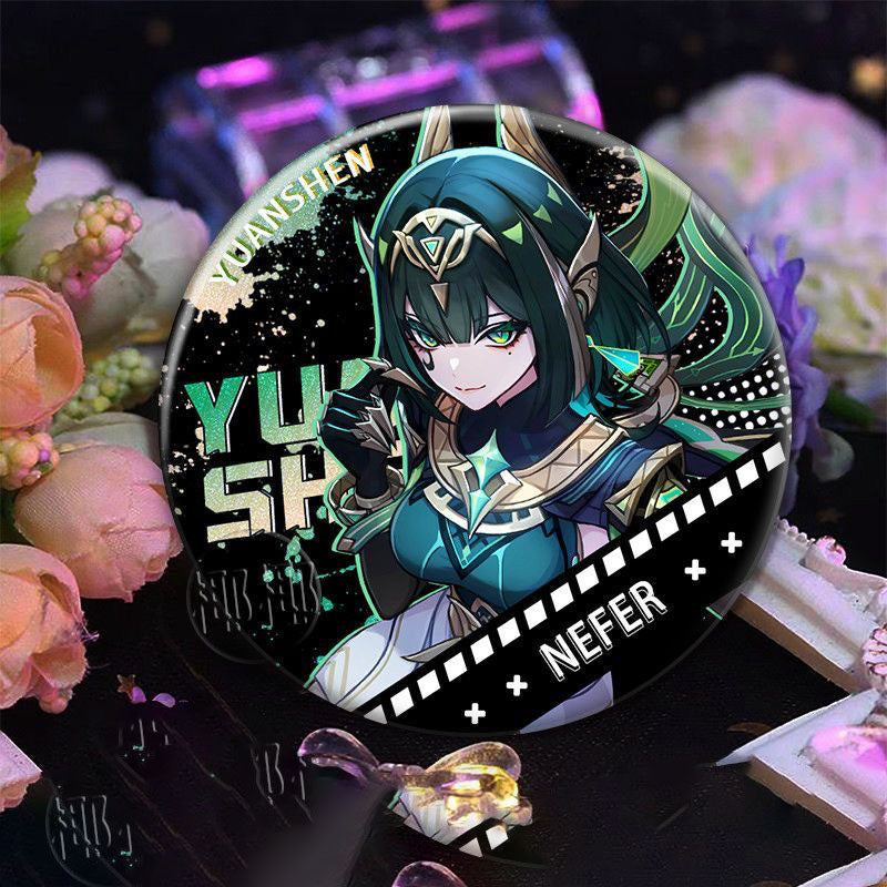 Columbina Nefer Nicole Alice Genshin Character Pin Badges - 58mm Refrigerator Magnet Anime Game Merch Gift for Fans and Students - Zllada