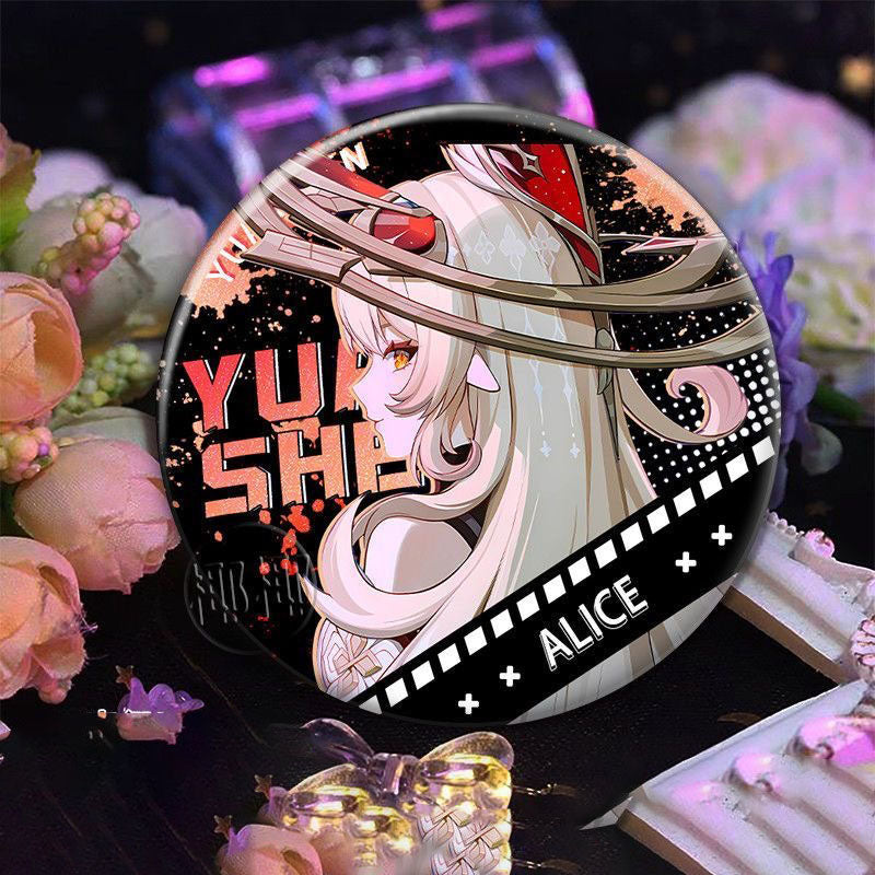 Columbina Nefer Nicole Alice Genshin Character Pin Badges - 58mm Refrigerator Magnet Anime Game Merch Gift for Fans and Students - Zllada