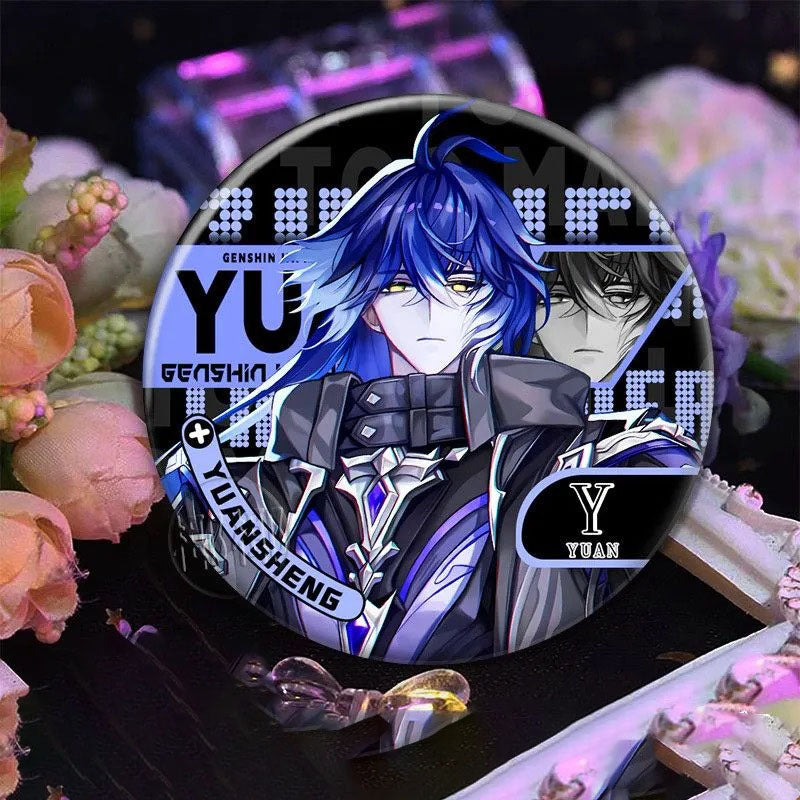 Flins Genshin Character Pin Badges - 58mm Refrigerator Magnet Anime Game Merch Gift for Fans and Students - Zllada