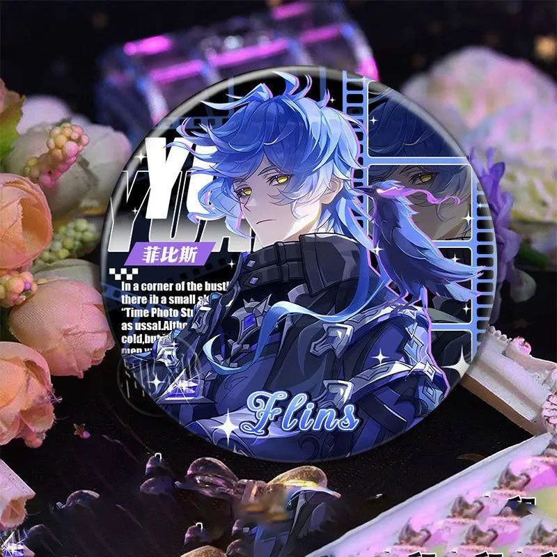 Flins Genshin Character Pin Badges - 58mm Refrigerator Magnet Anime Game Merch Gift for Fans and Students - Zllada