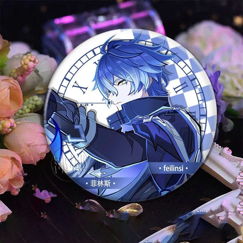 Flins Genshin Character Pin Badges - 58mm Refrigerator Magnet Anime Game Merch Gift for Fans and Students - Zllada
