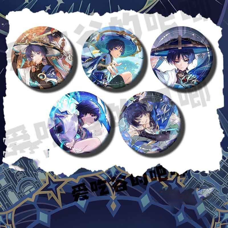 Wanderer Genshin Character Pin Badges - 58mm Refrigerator Magnet Anime Game Merch Gift for Fans and Students - Zllada
