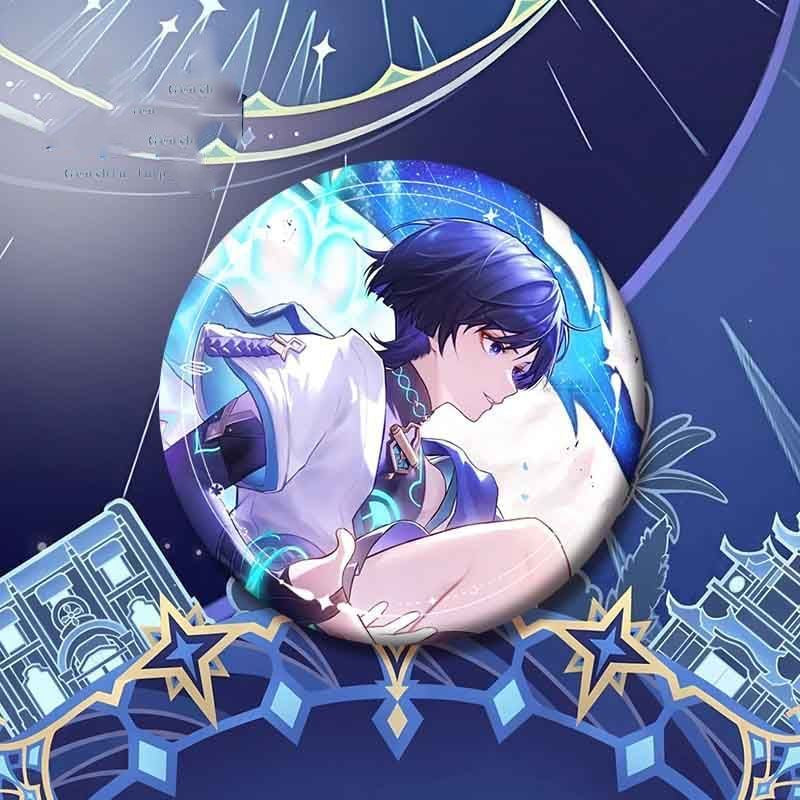 Wanderer Genshin Character Pin Badges - 58mm Refrigerator Magnet Anime Game Merch Gift for Fans and Students - Zllada