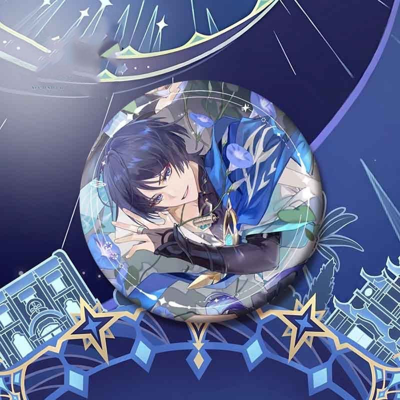 Wanderer Genshin Character Pin Badges - 58mm Refrigerator Magnet Anime Game Merch Gift for Fans and Students - Zllada