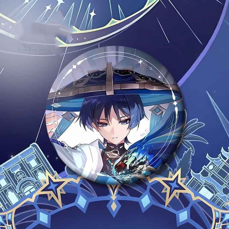 Wanderer Genshin Character Pin Badges - 58mm Refrigerator Magnet Anime Game Merch Gift for Fans and Students - Zllada