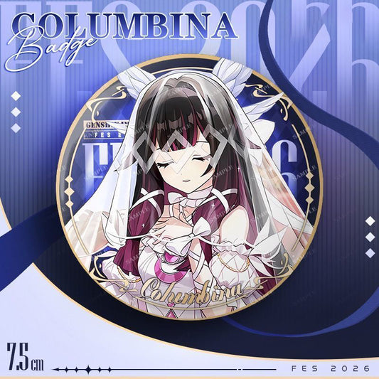 Skirk Arlecchino Tartaglia Wanderer Flins Columbina Genshin Character Pin Badges - 58mm Refrigerator Magnet Anime Game Merch Gift for Fans and Students - Zllada