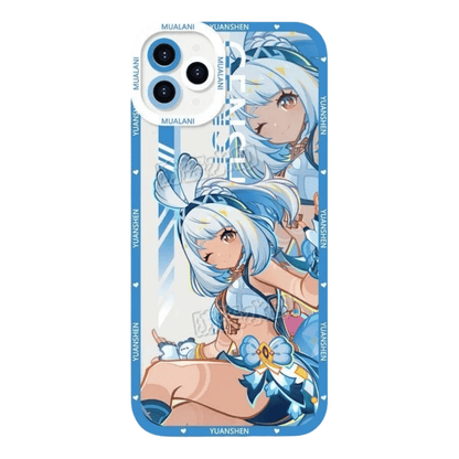 Genshin Phone Case - Cute Transparent Silicone Full Camera Protection All Round Defense Non Slip Cover - Anime Character Design [Specify Fit for iPhone Model]