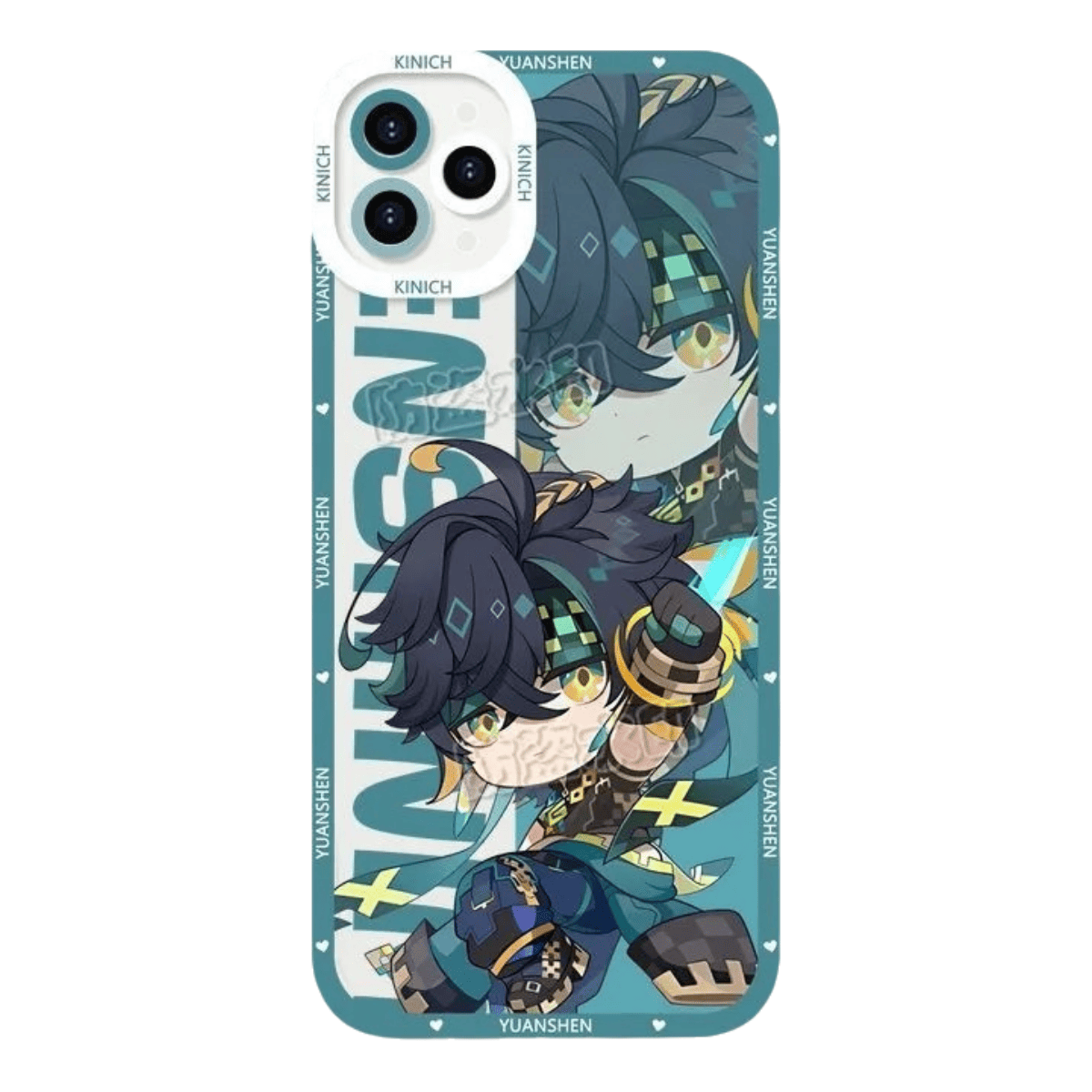 Q Style Genshin Phone Case - Cute Transparent Silicone Full Camera Protection All Round Defense Non Slip Cover - Anime Character Design [Specify Phone Model]