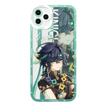 Genshin Phone Case - Cute Transparent Silicone Full Camera Protection All Round Defense Non Slip Cover - Anime Character Design [Specify Fit for iPhone Model]