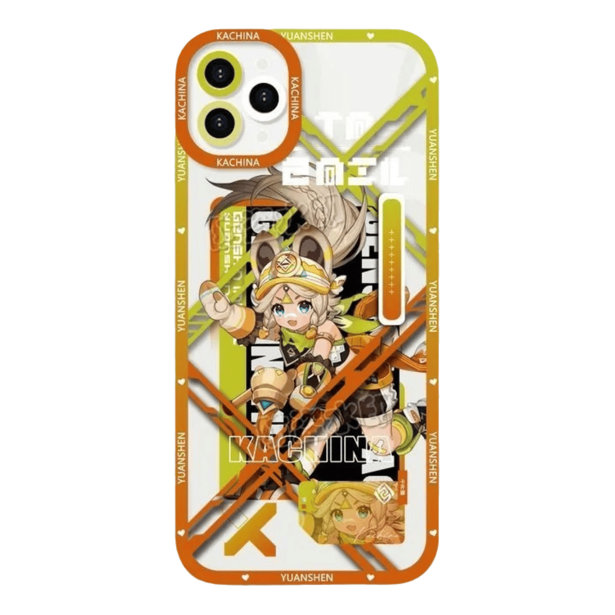 Genshin Phone Case - Cute Transparent Silicone Full Camera Protection All Round Defense Non Slip Cover - Anime Character Design [Specify Fit for iPhone Model]