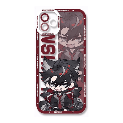 Q Style Genshin Phone Case - Cute Transparent Silicone Full Camera Protection All Round Defense Non Slip Cover - Anime Character Design [Specify Phone Model]