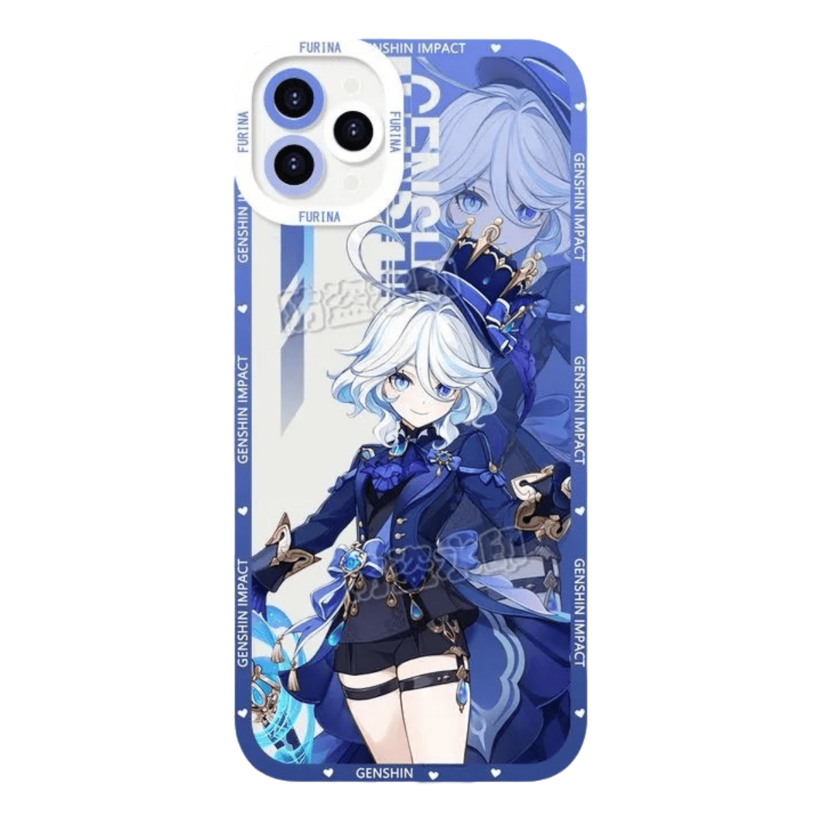 Genshin Phone Case - Cute Transparent Silicone Full Camera Protection All Round Defense Non Slip Cover - Anime Character Design [Specify Fit for iPhone Model]