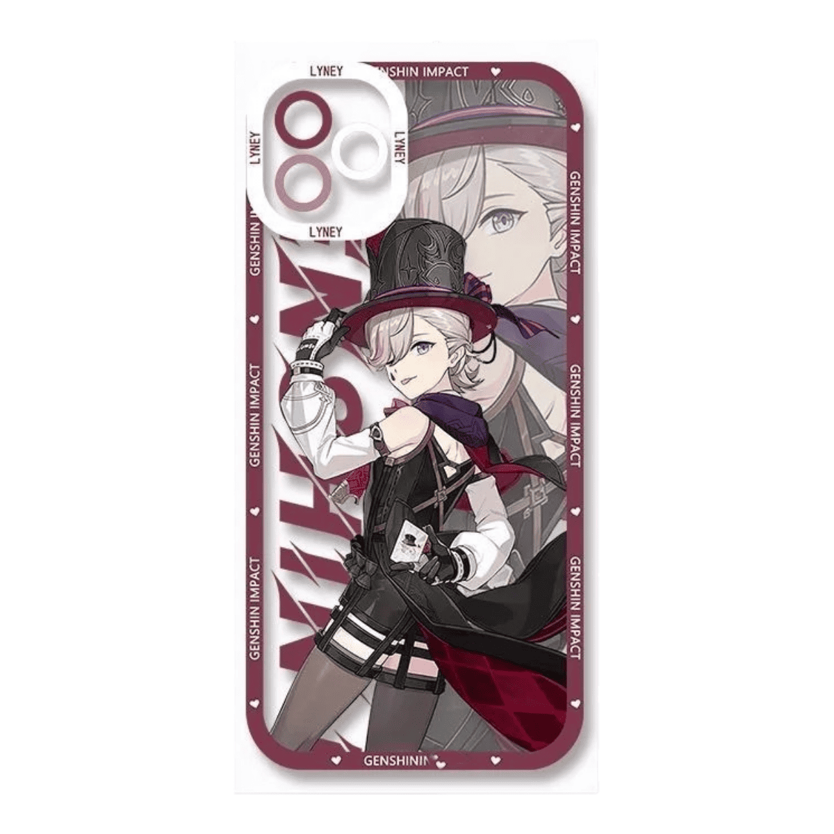 Genshin Phone Case - Cute Transparent Silicone Full Camera Protection All Round Defense Non Slip Cover - Anime Character Design [Specify Fit for iPhone Model]