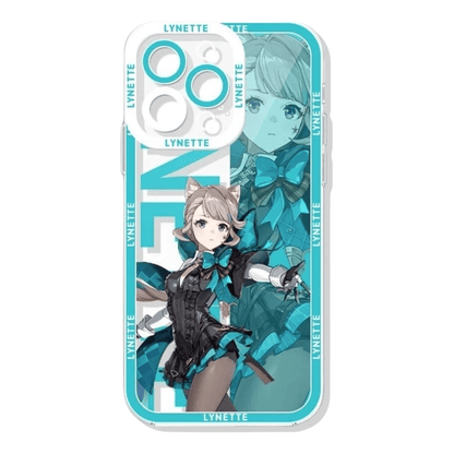 Genshin Phone Case - Cute Transparent Silicone Full Camera Protection All Round Defense Non Slip Cover - Anime Character Design [Specify Fit for iPhone Model]