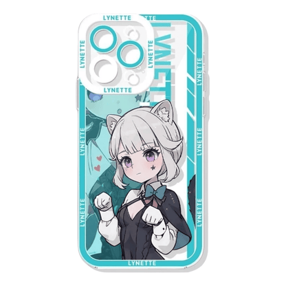 Q Style Genshin Phone Case - Cute Transparent Silicone Full Camera Protection All Round Defense Non Slip Cover - Anime Character Design [Specify Phone Model]
